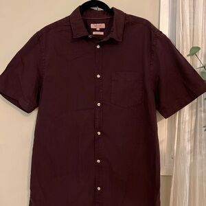 River Island Burgundy Casual Button Down Shirt